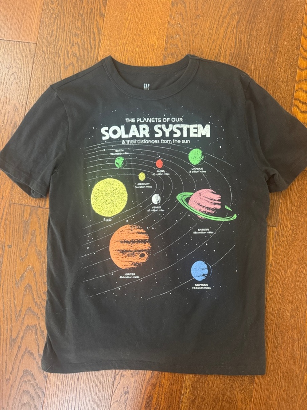 GAP Black Short-Sleeve 'Solar System' Graphic Tee